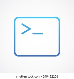 Terminal Icon With Command Line In Outline Style