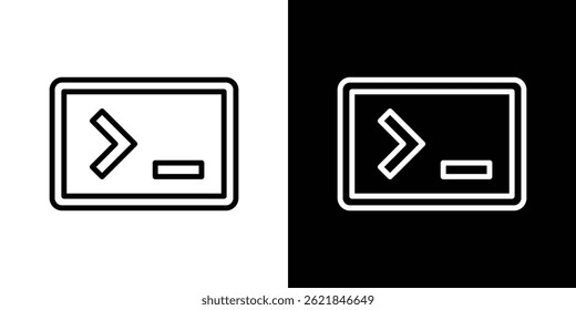 Terminalsymbol, Konzeptstrich auf weißem Hintergrund