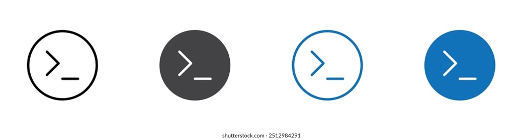 Terminal icon flat editable icon mark set.