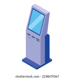 Terminal icon isometric vector. Hand system. Smartphone digital