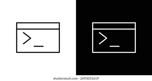 Icono de terminal. Línea con trazo editable.