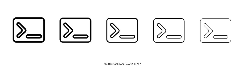 Terminalsymbol Symbolkonzept für web design.simple line, Vektorsymbol. Logo-Illustration