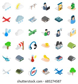 Terminal icons set, isometric style