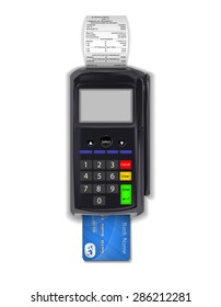 terminal with inserted credit card