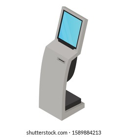 Terminal kiosk icon. Isometric of terminal kiosk vector icon for web design isolated on white background
