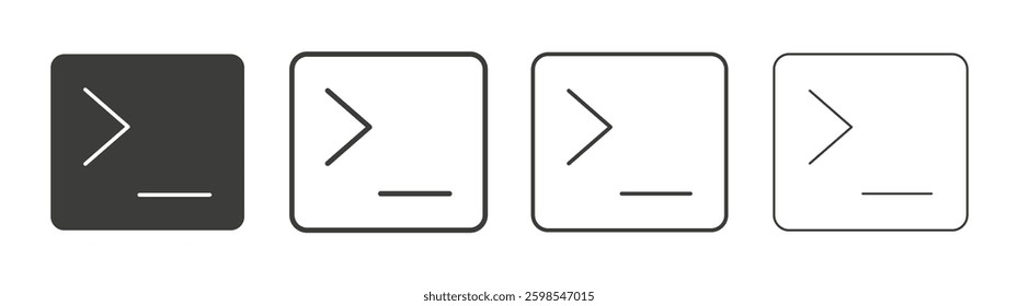 Terminal line icon vector illustration set.