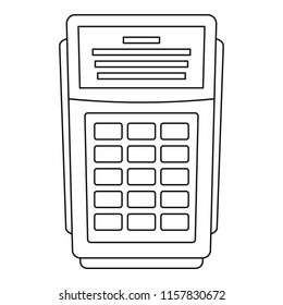 Terminal payment icon. Outline terminal payment vector icon for web design isolated on white background