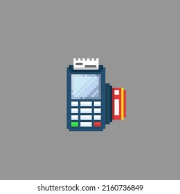 terminal payment in pixel art style