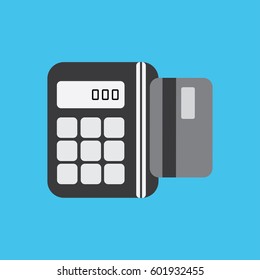 terminal plastic card payment icon with background