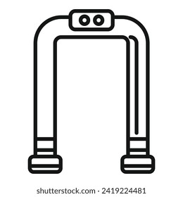 Terminal scanner icon outline vector. Airport seat air. Private premium