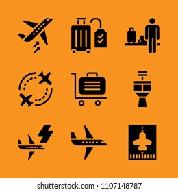 terminal, security, international and waiting icon set. Vector illustration for web and design.