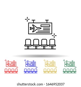 Terminal, signboard, airport multi color style icon. Simple thin line, outline vector of Airport icons for ui and ux, website or mobile application