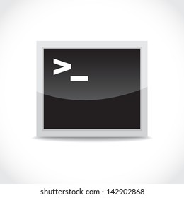 Terminal startup icon, direct access to system via command line - illustration