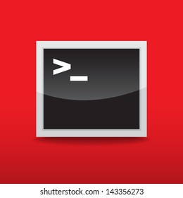 Terminal startup icon, direct access to system via command line - illustration