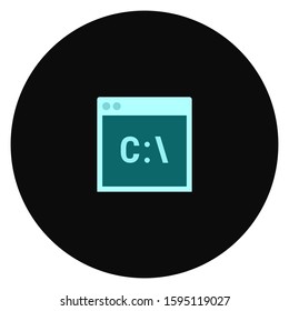 Terminal startup icon, direct access to system via command line - illustration