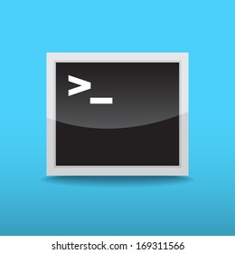 Terminal startup icon, direct access to system via command line - illustration