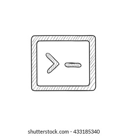 Terminal startup vector sketch icon isolated on background. Hand drawn Terminal startup icon. Terminal startup sketch icon for infographic, website or app.