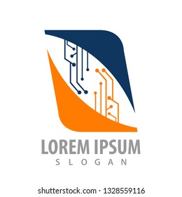Terminal tech logo concept design. Symbol graphic template element 