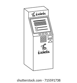 Terminal for ticket sales. Terminals single icon in outline style isometric vector symbol stock illustration web.