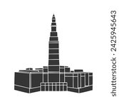 Terminal Tower Icon Silhouette Illustration. Cleveland Vector Graphic Pictogram Symbol Clip Art. Doodle Sketch Black Sign.