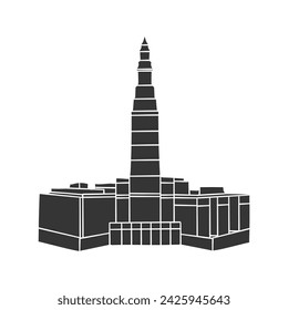 Terminal Tower Icon Silhouette Illustration. Cleveland Vector Graphic Pictogram Symbol Clip Art. Doodle Sketch Black Sign.