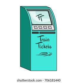 Terminal for train tickets. Terminals single icon in cartoon style isometric vector symbol stock illustration web.