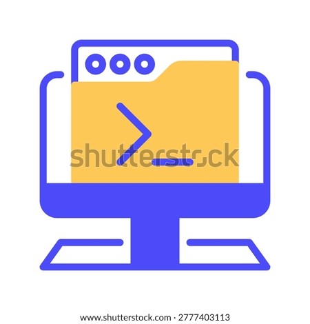 Terminal Vector Dual Tone Icon for Programming and Development