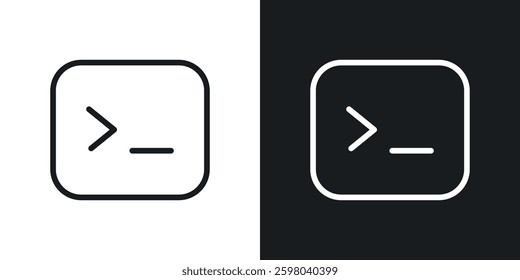 Terminal vector icon set in black and white color.