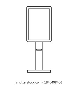Terminal vector icon.Outline vector icon isolated on white background terminal.