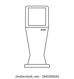 Terminal vector icon.Outline vector icon isolated on white background terminal.