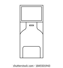 Icono de vector de terminal.Icono de vector de contorno aislado en terminal de fondo blanco.