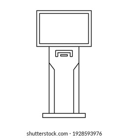 Icono de vector de terminal.Icono de vector de contorno aislado en terminal de fondo blanco.
