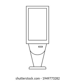 Icono de vector de terminal.Icono de vector de contorno aislado en terminal de fondo blanco.