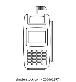 Terminal vector icon.Outline vector icon isolated on white background terminal.