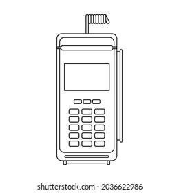 Icono de vector de terminal.Icono de vector de contorno aislado en terminal de fondo blanco.