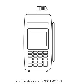 Icono de vector de terminal.Icono de vector de contorno aislado en terminal de fondo blanco.