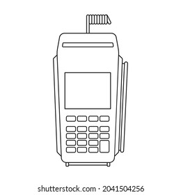 Terminal vector icon.Outline vector icon isolated on white background terminal.