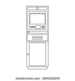 Icono de vector de terminal.Icono de vector de contorno aislado en terminal de fondo blanco.