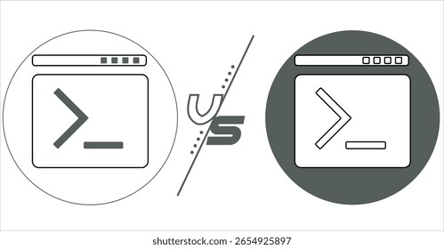 Prompt Terminal vs Mínimo - Vetor da Linha de Comando