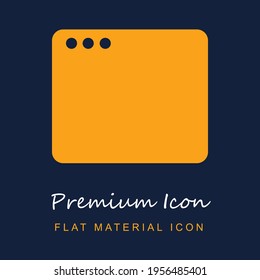 Terminal Window premium material ui ux isolated vector icon in navy blue and orange colors