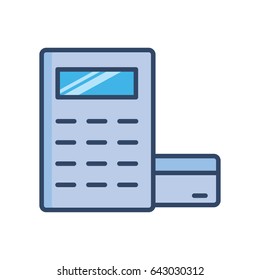 Terminal,Credit Card Icon Vector Illustration
