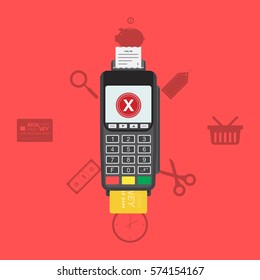 Terminals with credit cards. Flat vector illustration EPS10