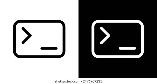 TerminalVektor-Symbol auf weißem Hintergrund gesetzt.