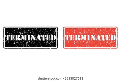 terminated grunge stamp design, vector, isolated on transparent background