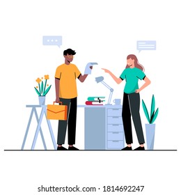 Termination of employment contracts to employees in the office. Concept vector illustration