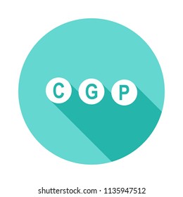 termination indicator sign icon in Flat long shadow style on white background