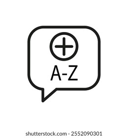 Terminology icon Simple thin line flat symbol