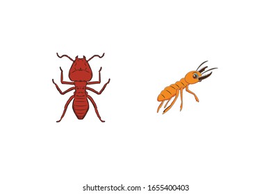 Termite Animal Cartoon Vector Illustration