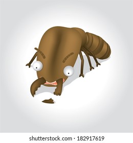 Termite cartoon character broken teeth 