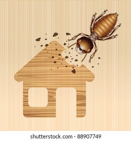 Termite damage house, Vector